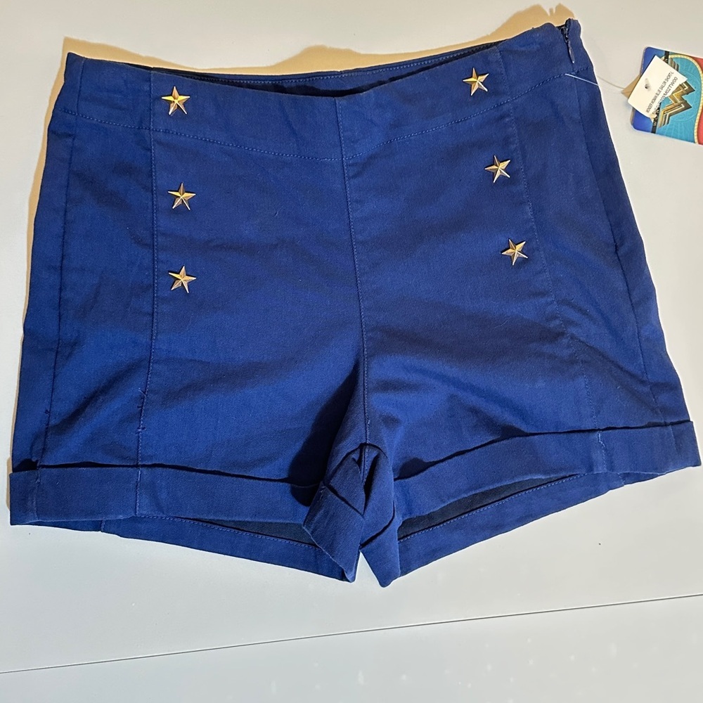 DC Comics Women's Navy Blue High-Waist Star Stud Shorts